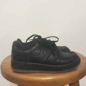 Nike Kids Black Air Force 1's Gum Soles Size 12C Children Lace Up Sneakers